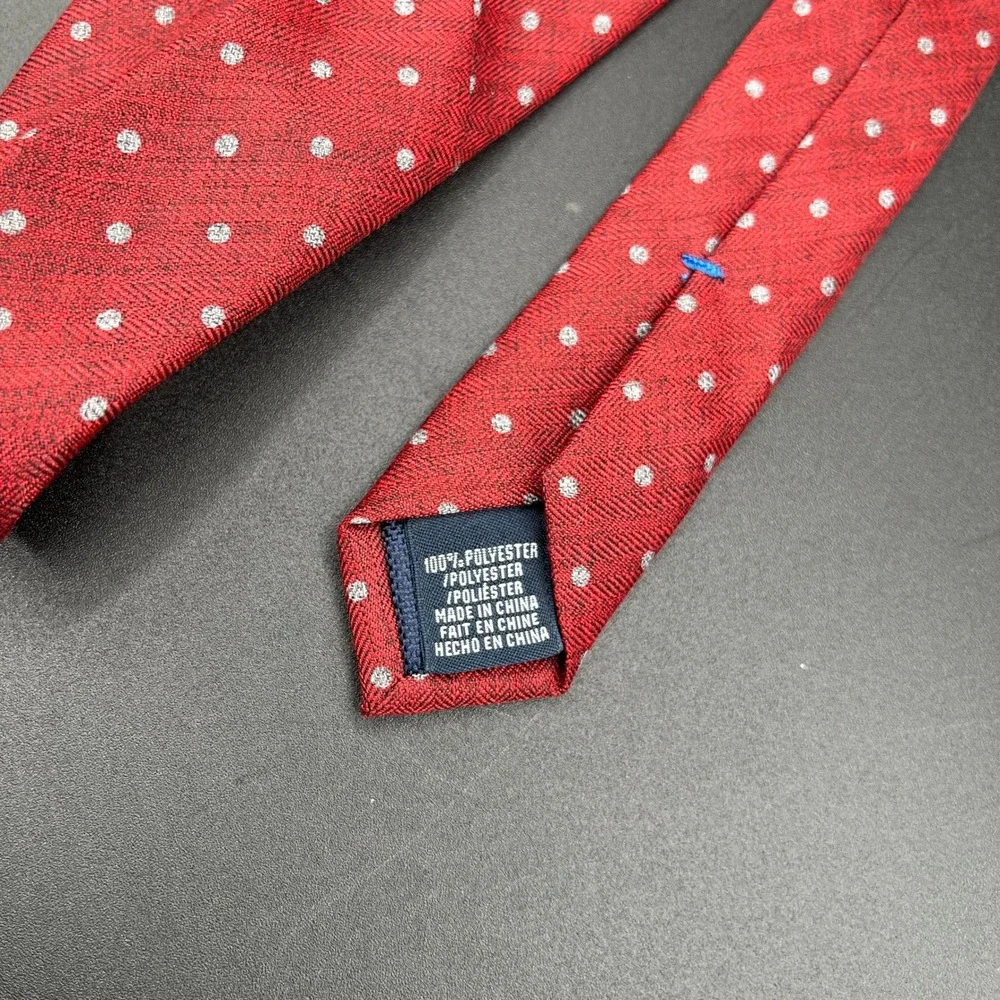 Vtg‎ Pair of Mens Neck Ties Paisley Polka Dot Burgundy Blue Mens Store Nautica
